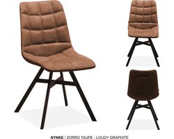 MX Sofa Eetkamer stoel Nynke - kleur: Cognac - set van 2 stoelen
