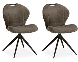 MX Sofa - Eetkamer stoel River - Taupe (set van 2 stuks)