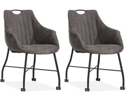 MX Sofa - Eetkamerstoel Metric - Antraciet (set van 2 stoelen)