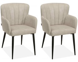 MX Sofa - Eetkamerstoel Pedri - Sand (set van 2 stuks)
