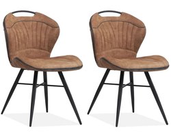 MX Sofa - Eetkamerstoel Splash luxor - kleur: Cognac (set van 2 stoelen)