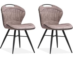 MX Sofa - Eetkamerstoel Splash Luxor - Kleur: Liver (set van 2 stoelen)