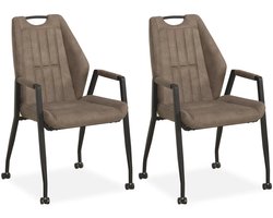 MX Sofa - Stoel Axa met wielen - Taupe - set van 2 stuks