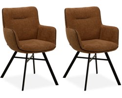 MX-Sofa - Stoel Maissie - Kleur: Cognac - set van 2 stoelen