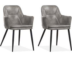 MX Sofa - Stoel Venz, kleur Lichtgrijs (set van 2 stoelen)