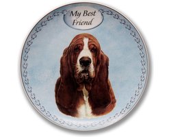 My Best Friend wandbord Basset , hondenkop Basset, bord op standaard