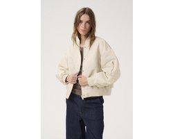 My Essential Wardrobe Helgamw Short Bomber Jacket Jassen Dames - Zomerjas - Gebroken wit - Maat 42