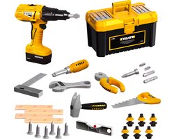 My Green Deal - Gereedschapskoffer Kinderen - 30 Delige Gereedschapskist Set - Speelgoed Boormachine - Speelgoed Gereedschap Voor Kinderen