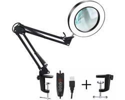 My Green Deal - Loeplamp met led verlichting - Met tafelklem - Vergrootglas 5X met verlichting - Led looplamp - Hobbylamp - Vergrootglas op standaard