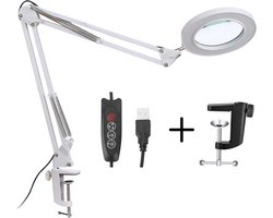 My Green Deal - Loeplamp met led verlichting - Met tafelklem - Vergrootglas 5X met verlichting - tafel loeplamp met led verlichting - Hobbylamp - Vergrootglas op standaard