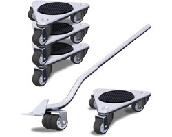 My Ninki ® Verplaatsbare Meubeltransportset met Stalen Tri-Dolly's voor Zware Lasten tot 327 kg, 4 Stuks en Meubellift