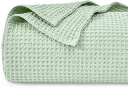 My Ninki ® Zachte en Ademend Katoenen Wafeldeken voor Meerdere Seizoenen, 150 x 200 cm, Groen