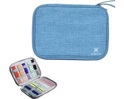 MY PROTECT - Kabel Organiser Tas - Compacte Kabeltas - Opbergtas Voor Elektronica En Accessoires Of Apple Watch Bandje - Etui Organizer Case - Lichtblauw