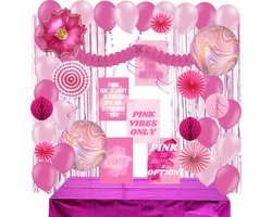 My Theme Party - 45 stuks Pink feestpakket - roze feest versiering - verjaardag decoratie roze
