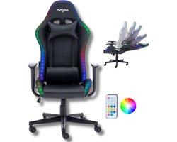 Mya CYBORG MY2 - Gaming Stoel - Zwart PU-leer - Gaming Chair - Bureaustoel - Ergonomische Game Stoel - RGB verlichting - inclusief afstandsbediening