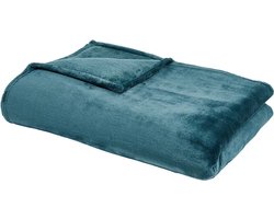 MYC Home Linens - Liso - Hoogwaardige LUXE zijdezachte plaid - Blauw - 150x200cm