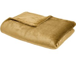 MYC Home Linens - Liso - Hoogwaardige LUXE zijdezachte plaid - Oker - 150x200cm