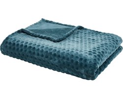 MYC Home Linens - Topo - Hoge kwaliteit zijdezachte plaid - Blauw - 150x200cm