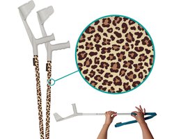 myCover Leopard - 2 stuks - Trendy hoes voor krukken en wandelstokken, past op elke kruk of wandelstok, elastische stof, wasbaar 30°C, verschillende patronen - Excl. Kruk