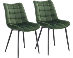 Mygroot - Luxe Eetkamerstoelen - Dark Groen - Set van 2 Met armleuning - Fluweel - Velvet stoel - Eetkamerstoel - Kuipstoel - Industriële - Woonkamerstoelen Nieuw Collectie!