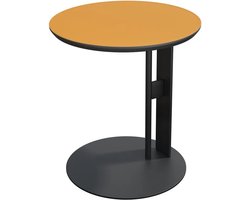 Mygroot - Moderne Minimalistische - Colorblock -Zadel Lederen - Eindtafel - Kleine Accenttafel - Rond - Kleine Bijzettafel - Voor Bank En Bed -Woonkamer