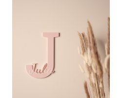 MyNomini - Naambordje kinderkamer gepersonaliseerd met naam - Mat Baby Roze/Wit