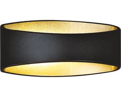 MYRA wandlicht up-down LED 7,5W satijn zwart/goud dimbaar