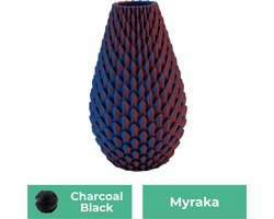 Myraka - Charcoal Black - 25CM - 3D geprinte vaas - Duurzaam PLA - Geschikt voor kunstbloemen