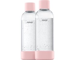 Mysoda - Set van 2 herbruikbare flessen van 1 liter - Light Pink - Geschikt voor Mysoda apparaten