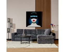 MySofa Hoekbank Teddy - Antraciet Teddy - Rechts - 271x199x91cm