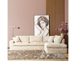 MySofa Hoekbank Teddy - Beige Teddy - Rechts - 271x199x91cm