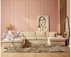 Mysofa U-bank Tilia - Beige Teddy - 372x199x87cm