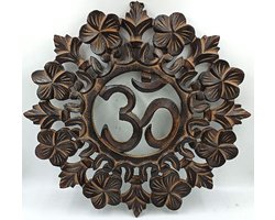 N3 Collecties Wonen-Woonaccessoires -Handgemaakte houten OM OHM Wall Decor hangende kunst Yoga