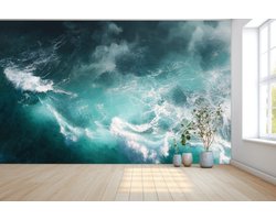 Naadloos behang Fotobehang - Mystical Ocean Wave Symphony - 250x100 centimeter