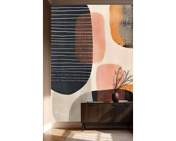 Naadloos behang Fotobehang - Retro Harmony Geometric Wall Art - 250x100 centimeter