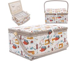 Naaidoos 30x23x16 cm - Naaibox - Naaigaren Opbergbox - Opbergdoos - Organizer Naai Spullen