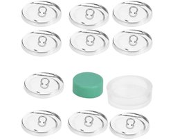 Naaiknoppen Set - Stof Beklede Knoppen - Kleding Maken - Inclusief Gereedschap - 10 Stuks 30 MM - Zwart