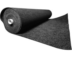 Naaldtapijt Vloer - Vilt Tapijt - Voertuig Bekleding - Gerecycled Materiaal - 200 cm Breed - Zwart