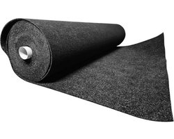 Naaldtapijt vloerbedekking - Vilt tapijt - Voertuigbekleding - Gerecycled materiaal - 200 cm breed - Zwart