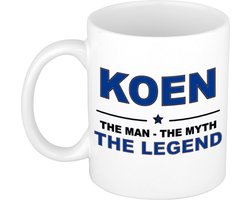 Naam cadeau Koen - The man, The myth the legend koffie mok / beker 300 ml - naam/namen mokken - Cadeau voor o.a verjaardag/ vaderdag/ pensioen/ geslaagd/ bedankt