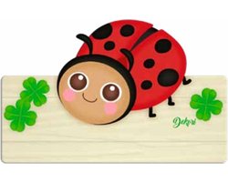 Naambord Lieveheerstbeestje - Kind - Meisje - Jongen - Hout - Dekori - Babykamer - Kinderkamer