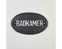 Naambordje Badkamer-zwart- ovaal