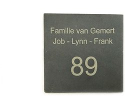 Naambordje leisteen gepersonaliseerd naambordje 10 cm x 10 cm