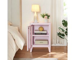 Nachtkast Inari metaal 57x40x30 cm roze [en.casa]