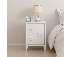 Nachtkast Inari metaal 57x40x30 cm wit [en.casa]