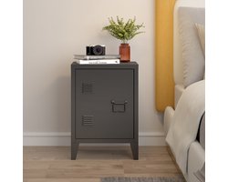 Nachtkast Inari metaal 57x40x30 cm zwart [en.casa]