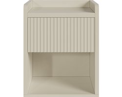 Nachtkast Nand met lade en open vak 55x45x39 cm havermout [en.casa]