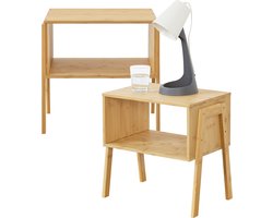 Nachtkast Vinderup set van 2 bamboe stapelbaar