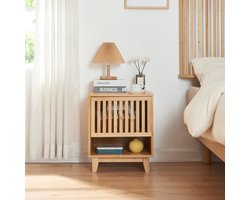 Nachtkast Ypäjä bamboe 50x42x39 cm naturel [en.casa]