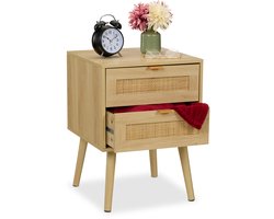 nachtkastje - 2 lades met rotan look - 55 x 40 x 41,5 cm - op poten
